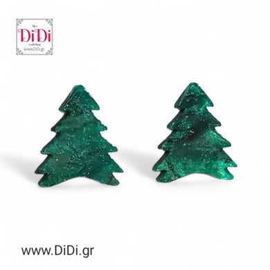Σκουλαρίκια Χριστουγεννιάτικα ακριλικά δεντράκια, 13092517
