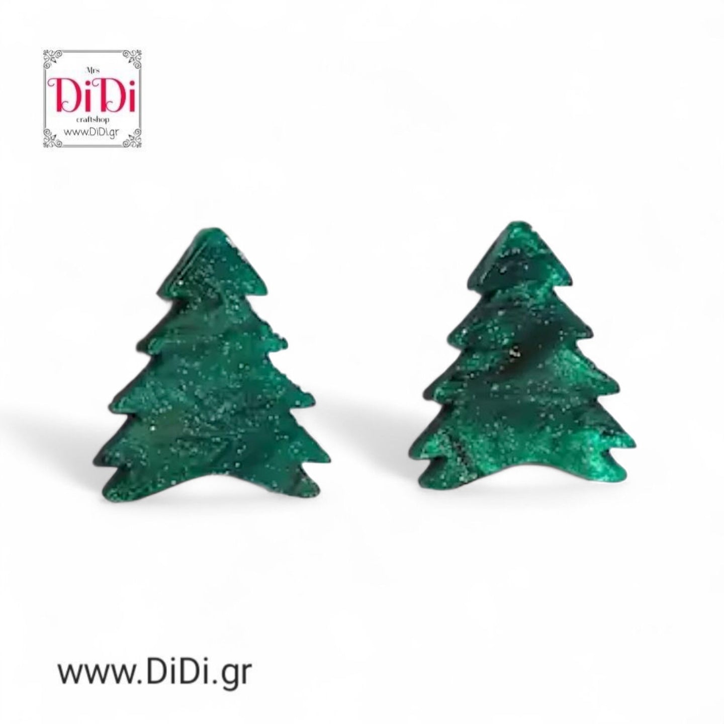 Σκουλαρίκια Χριστουγεννιάτικα ακριλικά δεντράκια, 13092517
