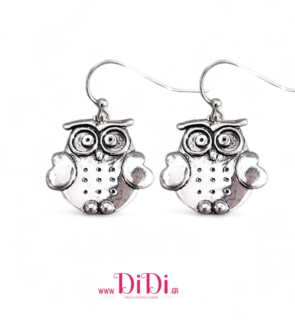 Σκουλαρίκια χειροποίητα copper, κουκουβάγιες, 24112511