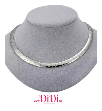 Κολιέ περιδέραιο ατσάλινο 8mm, σε ασημί, 2111251S