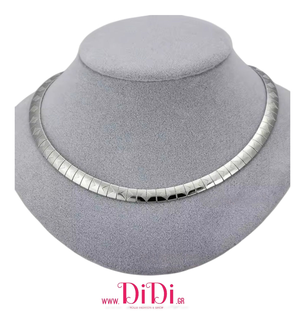 Κολιέ περιδέραιο ατσάλινο 8mm, σε ασημί, 2111251S