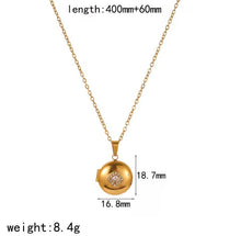 Φόρτωσε την φωτογραφία στο Gallery viewer, Κολιέ ατσάλινο μενταγιόν ανοιγόμενο στρογγυλό, κίτρινο χρυσό, 28042616