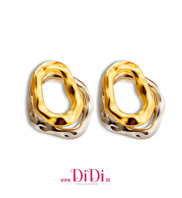 Ατσάλινα σκουλαρίκια καρφάκι, δίχρωμα, 3110257