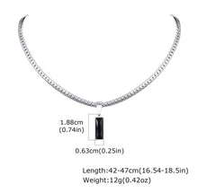 Φόρτωσε την φωτογραφία στο Gallery viewer, Κολιέ ατσάλινο unisex, μαύρη πέτρα, ασημί, 1701267