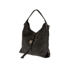Φόρτωσε την φωτογραφία στο Gallery viewer, Τσάντα ώμου με πλεκτή υφή, μαύρη, 24285