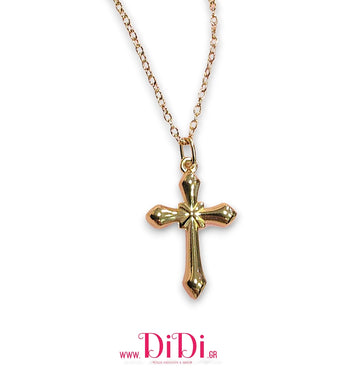 Σταυρός ατσάλινος με σχέδιο, σε κίτρινο χρυσό, 2211252
