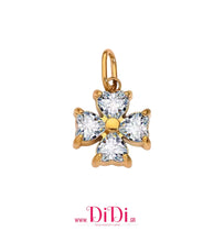 Φόρτωσε την φωτογραφία στο Gallery viewer, Σταυρός ατσάλινος, με λευκά στρας, σε κίτρινο χρυσό, 2211259