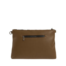 Φόρτωσε την φωτογραφία στο Gallery viewer, Τσάντα ώμου και χιαστί με ζεβρέ λεπτομέρεια, λαδί, 24263