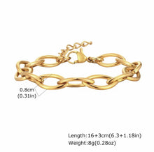 Φόρτωσε την φωτογραφία στο Gallery viewer, Ατσάλινο βραχιόλι αλυσίδα, σε κίτρινο χρυσό, 2010252