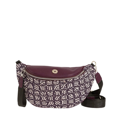 Τσάντα χιαστί Patterned τύπου μπανάνα, γκρενά, 24239