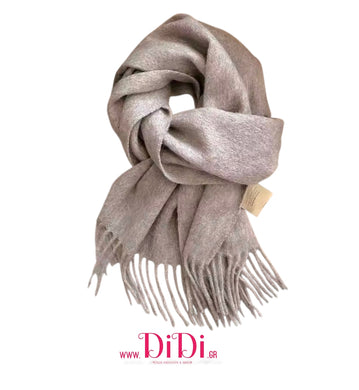 Κουβέρτα - κασκόλ 100% μαλλί, γκρι μελανζέ, 20112520