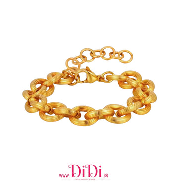 Ατσάλινο βραχιόλι αλυσίδα, σε κίτρινο χρυσό, 20102511G