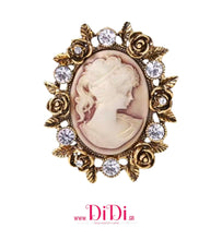 Φόρτωσε την φωτογραφία στο Gallery viewer, Καρφίτσα Καμέο (Cameo), χρυσό αντικέ, 3103265