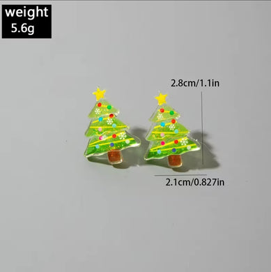 Χριστουγεννιάτικα σκουλαρίκια ακριλικά δεντράκια, 1310255
