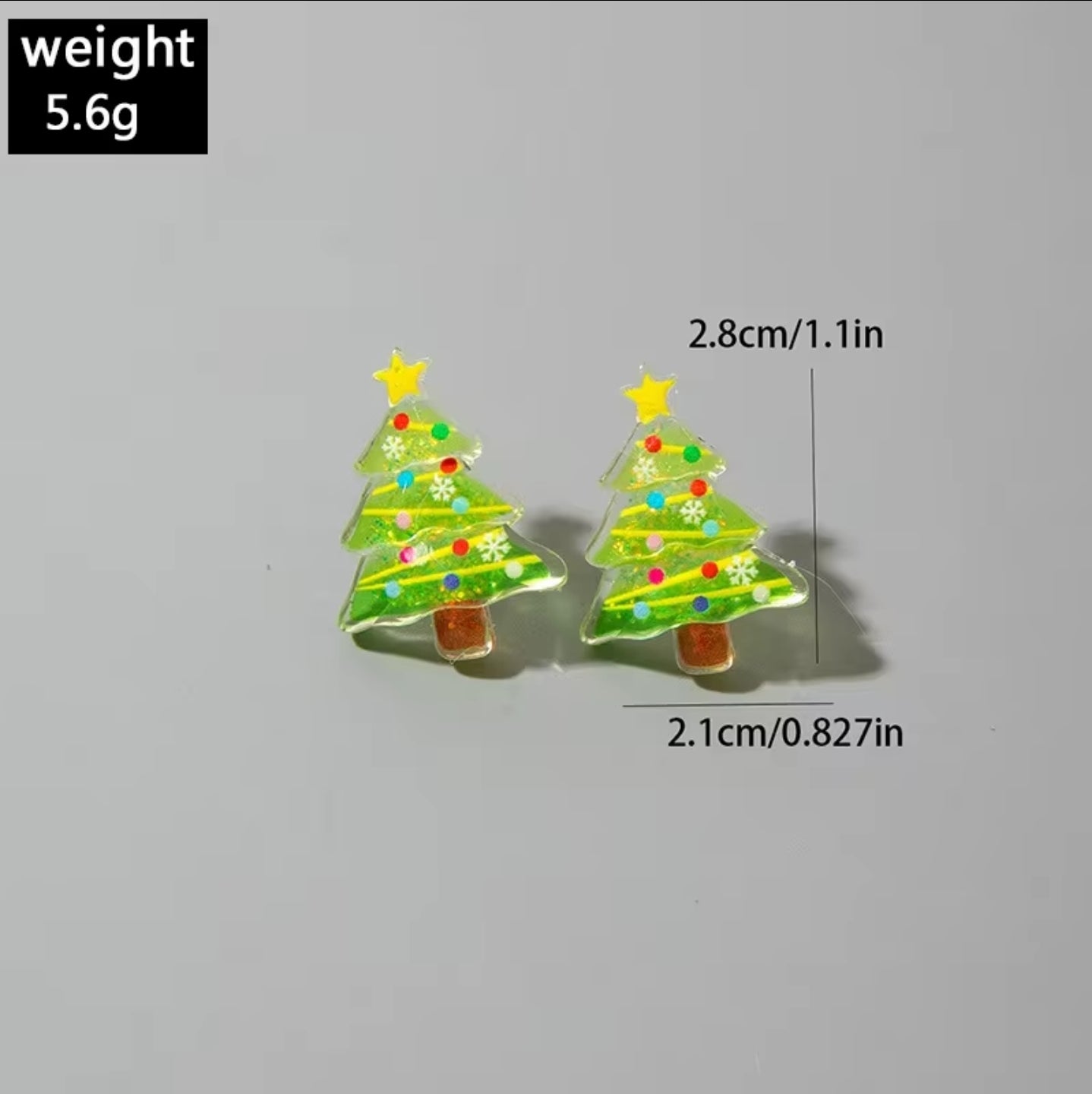 Χριστουγεννιάτικα σκουλαρίκια ακριλικά δεντράκια, 1310255