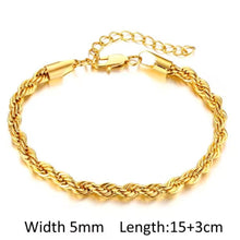 Φόρτωσε την φωτογραφία στο Gallery viewer, Ατσάλινο βραχιόλι αλυσίδα, σε κίτρινο χρυσό, 2010251