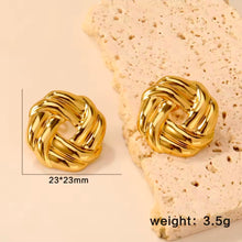 Φόρτωσε την φωτογραφία στο Gallery viewer, Ατσάλινα σκουλαρίκια καρφάκι, κίτρινο χρυσό, 0111257G