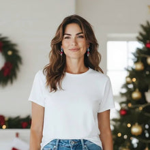 Φόρτωσε την φωτογραφία στο Gallery viewer, Χριστουγεννιάτικα σκουλαρίκια δεντράκια απο κρύσταλλο, ασημί, 0110258