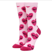 Φόρτωσε την φωτογραφία στο Gallery viewer, Κάλτσες μεσαίες ροζ καρδιές, No 37-44, 30092512