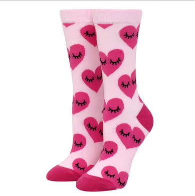 Κάλτσες μεσαίες ροζ καρδιές, No 37-44, 30092512