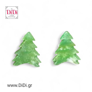Σκουλαρίκια Χριστουγεννιάτικα ακριλικά δεντράκια με αστέρια, 13092519