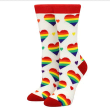 Φόρτωσε την φωτογραφία στο Gallery viewer, Κάλτσες μεσαίες rainbow καρδιές, No 37-44, 30092513