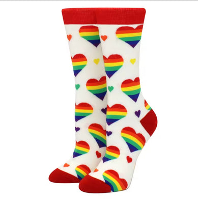 Κάλτσες μεσαίες rainbow καρδιές, No 37-44, 30092513