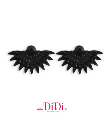 Σκουλαρίκια με κρύσταλλα σε μαύρο, 0912255