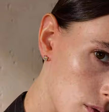 Φόρτωσε την φωτογραφία στο Gallery viewer, Σκουλαρίκια ατσάλινα, καρφάκι με ζιργκόν, σε ασημί, 2005251S