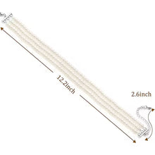 Φόρτωσε την φωτογραφία στο Gallery viewer, Κολιέ τσόκερ με γυάλινες πέρλες λευκές 6mm, σε κίτρινο χρυσό, 2011255