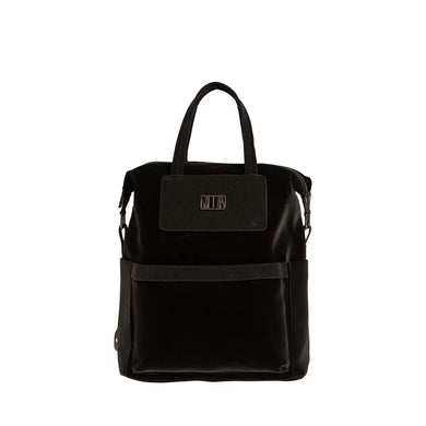 Τσάντα πλάτης με δύο υφές, μαύρο, 24253