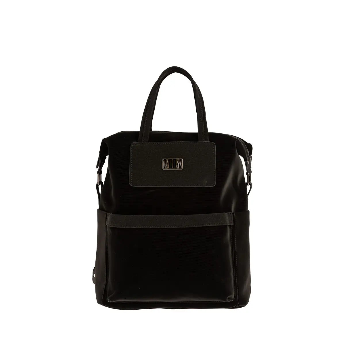 Τσάντα πλάτης με δύο υφές, μαύρο, 24253