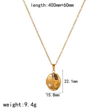 Φόρτωσε την φωτογραφία στο Gallery viewer, Κολιέ ατσάλινο μενταγιόν ανοιγόμενο οβάλ με ζιργκόν, κίτρινο χρυσό, 28042618