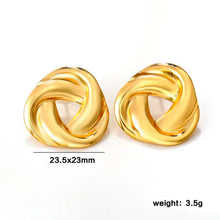 Φόρτωσε την φωτογραφία στο Gallery viewer, Ατσάλινα σκουλαρίκια καρφάκι, κίτρινο χρυσό, 0111258G