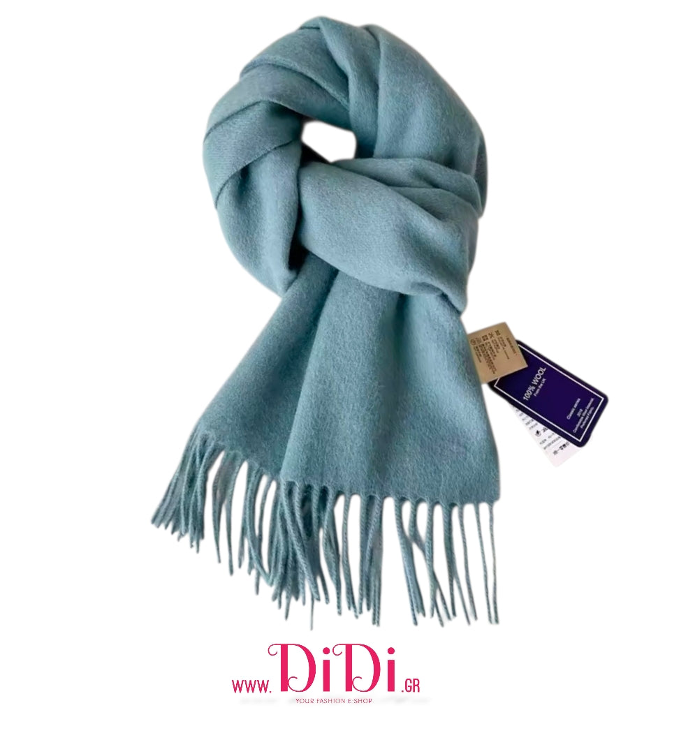 Κουβέρτα - κασκόλ 100% μαλλί, μπλε ραφ, 20112522