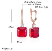 Φόρτωσε την φωτογραφία στο Gallery viewer, Σκουλαρίκια κρίκος με μπλε ζιργκόν, σε ροζ χρυσό, 2811251