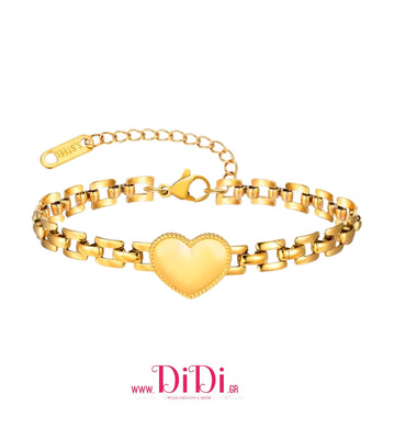 Ατσάλινο βραχιόλι αλυσίδα, σε κίτρινο χρυσό, 21102516