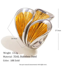 Φόρτωσε την φωτογραφία στο Gallery viewer, Ατσάλινο δαχτυλίδι μεγάλο, δίχρωμο ασημί - χρυσό, 1911253