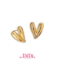 Φόρτωσε την φωτογραφία στο Gallery viewer, Σκουλαρίκια καρφάκι, καρδιές μεταλλικές, χρυσό, 3110252