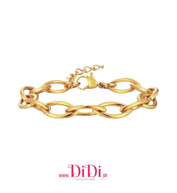 Ατσάλινο βραχιόλι αλυσίδα, σε κίτρινο χρυσό, 2010252