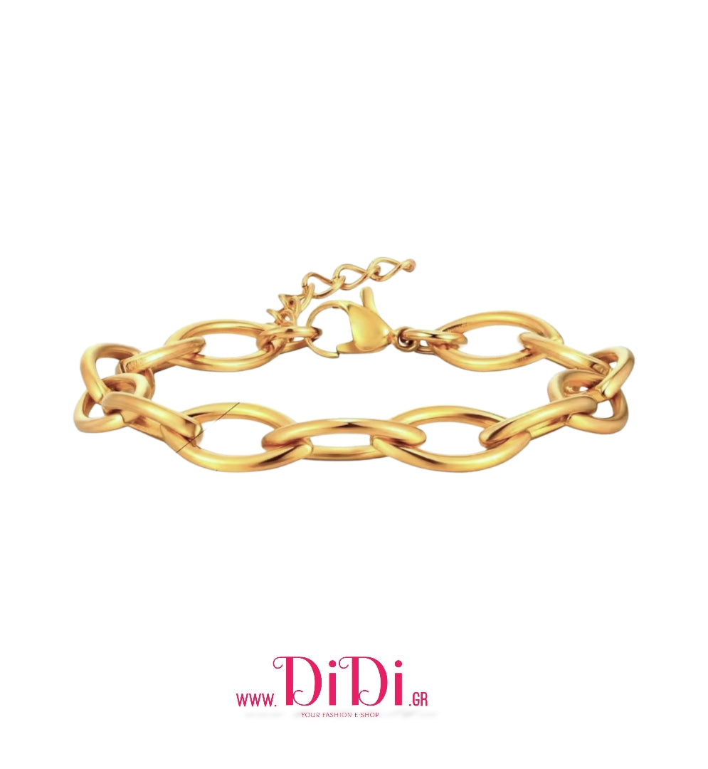Ατσάλινο βραχιόλι αλυσίδα, σε κίτρινο χρυσό, 2010252