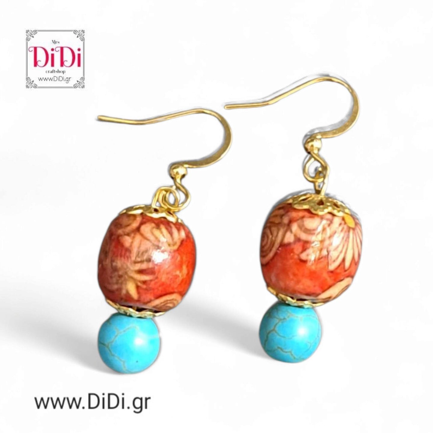 Σκουλαρίκια χειροποίητα, ατσάλινα σε στυλ boho, κίτρινο χρυσό, 2705252