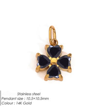 Φόρτωσε την φωτογραφία στο Gallery viewer, Σταυρός ατσάλινος, με μαύρα στρας, σε κίτρινο χρυσό, 22112510