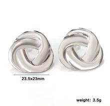 Φόρτωσε την φωτογραφία στο Gallery viewer, Ατσάλινα σκουλαρίκια καρφάκι, ασημί, 0111258S