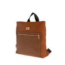 Φόρτωσε την φωτογραφία στο Gallery viewer, Τσάντα πλάτης απο ανθεκτικό συνθετικό δέρμα με δύο υφές, κάμελ, 24243