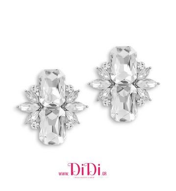 Σκουλαρίκια με κρύσταλλα σε λευκό, 0912253