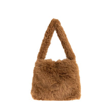 Φόρτωσε την φωτογραφία στο Gallery viewer, Τσάντα ώμου γούνινη, κάμελ, 24324