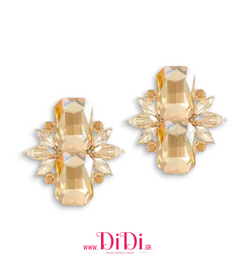 Σκουλαρίκια με κρύσταλλα σε καφετί, 0912254