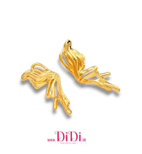 Φόρτωσε την φωτογραφία στο Gallery viewer, Ατσάλινα σκουλαρίκια καρφάκι πεταλούδα, κίτρινο χρυσό, 0111253