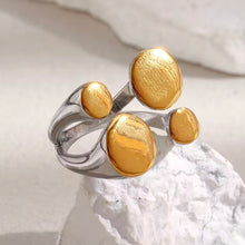 Φόρτωσε την φωτογραφία στο Gallery viewer, Δαχτυλίδι ατσάλινο 316L δίχρωμο, σε ασημί - κίτρινο χρυσό, 1911252